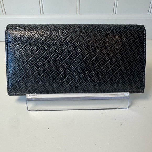Fendi Handbags - Fendi Black Embossed Leather Long Continental Wallet COA